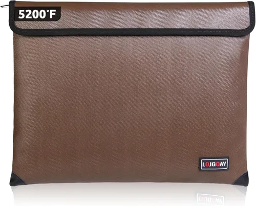 Vista 9 de Bolsa de documentos ignífuga, con aislamiento térmico de 5200 °F, bolsa impermeable ignífuga con cremallera, 8 capas de materiales funcionales