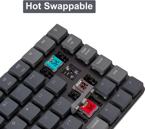 Vista 5 de Keychron K3 Teclado mecánico inalámbrico ultra delgado con 75% de diseño, compacto, intercambiable en caliente, 84 teclas, Bluetooth RGB LED