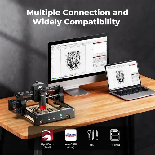 Vista 8 de Acmer S1 Máquina de Grabado y Corte Láser, 3.5W (3500mW) para Madera, Acrílico, Cuero, Plástico - Área de Grabado Compacta de 130x130mm, Proyectos