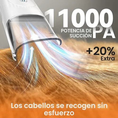 Vista 4 de oneisall Aspiradora de aseo para perros, aspiradora de aseo de mascotas con molinillo de uñas cortaúñas, cepillo para eliminar el polvo de 1.5 Azul