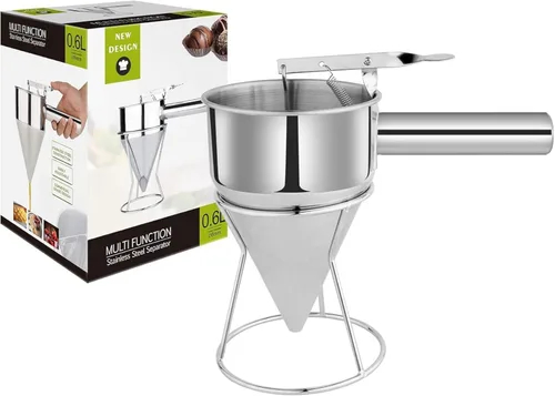 Vista 8 de Dispensador de Masa de Panqueques de Múltiples Calibres, Dispensador de Pastel de Embudo de Acero Inoxidable, Fabricante de Pastel de Embudo