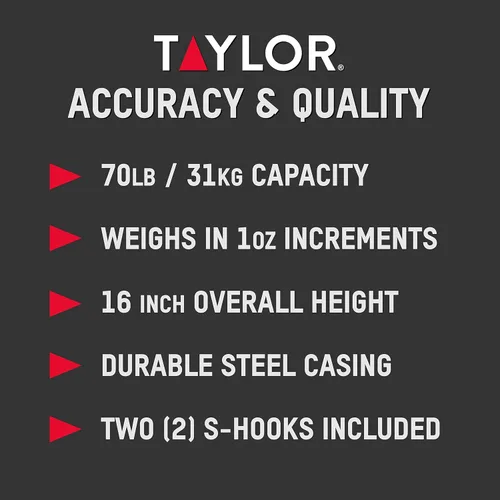 Vista 6 de Taylor Escala colgante industrial estilo dial de 70 libras