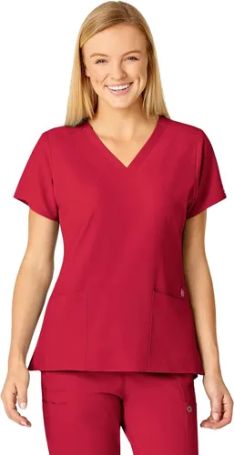 Vista 15 de Uniformes Médicos Wink para Mujer, W123, Blusas Estilizadas con Cuello en V y 5 Bolsillos Negro