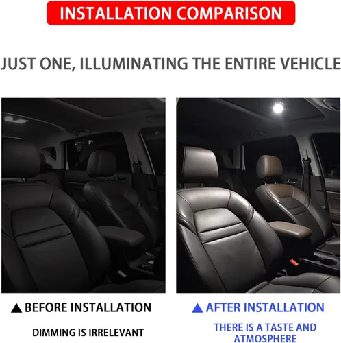 Vista 5 de beypovk Bombilla LED de coche de 1.417 in, 6000 K blanco puro brillante interior de coche, sin errores 9-SMD 5630 Chipsets DE3021 bombilla