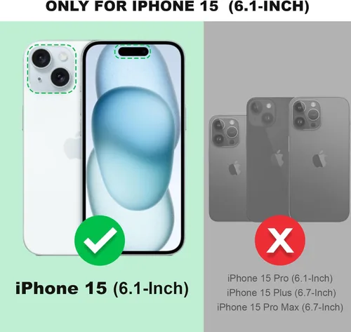 Vista 2 de Silverback Funda para iPhone 15, funda con purpurina holográfica líquida en movimiento con soporte, para niñas y mujeres, funda protectora