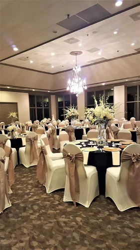 Vista 3 de Obstal - Bandas satinadas con moños para sillas de recepción de bodas Negro