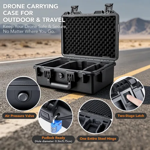 Vista 7 de Lykus Titan MM510 - Carcasa rígida impermeable para DJI Mini 5 Pro y RC2