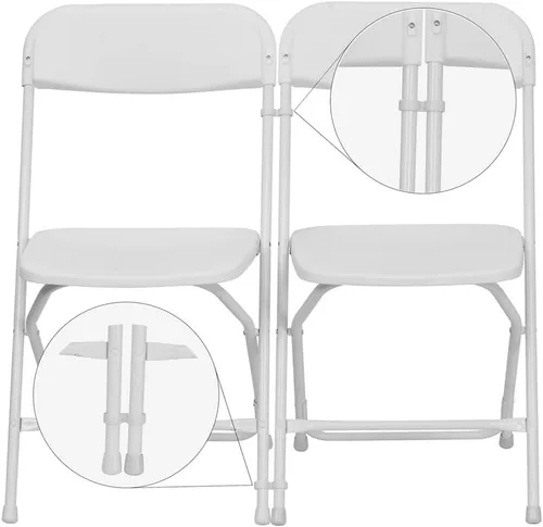 Vista 2 de TentandTable Clips para sillas plegables Blanco Paquete de 20 Compatible con la mayoría de sillas plegables de plástico estándar Empareja