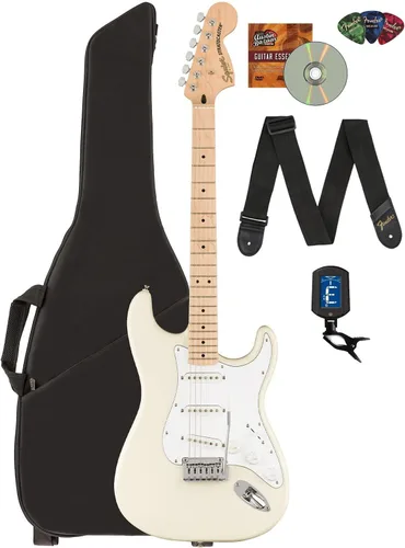 Vista 23 de Fender Squier Affinity Stratocaster - Edición Limitada Negra, Paquete con Amplificador Frontman 10G, Estuche, Afinador, Cable de Instrumento