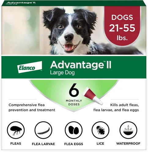 Vista 15 de Tratamiento y prevención de pulgas recomendado por veterinarios para perros pequeños Advantage II Perros de 3 a 10 libras. Suministro para 4
