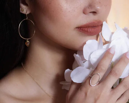 Vista 4 de Anillo ovalado martillado a mano simple/anillo ovalado abierto/oro o rosa o plata anillo simple/boho/chic/joyería simple/joyería simple