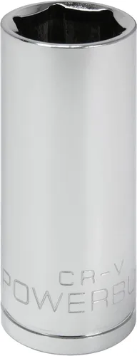 Vista 13 de Powerbuilt 3/8 de pulgada x 1/2 pulgada SAE Deep Socket, 12 puntos, cromo-vanadio, marca de tamaño - 940046
