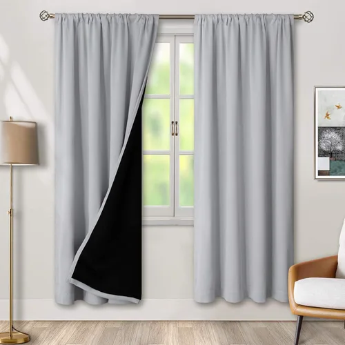Vista 54 de BGment - Cortinas opacas para sala de estar de 63 pulgadas de largo, juego de 2 paneles, cortinas para oscurecer toda la habitación, cortinas