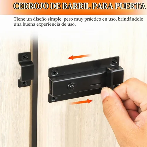 Vista 5 de Alise - Pestillo de perno deslizante de 3 pulgadas, cierre automático de resorte negro para puerta