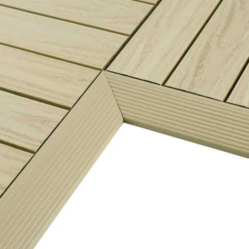 Vista 11 de NewTechWood 1/6 pies x 1 pie Quick Deck Azulejo compuesto interior de esquina Fascia en rojo sueco (2 piezas/caja)