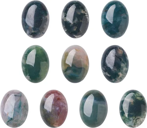 Vista 27 de Crafans Flat Back Gemstone Oval Cabochons Natural Stone Cabochons Healing Power Stone Chakra Crystal for Crafts DIY Jewelry Making Supplies