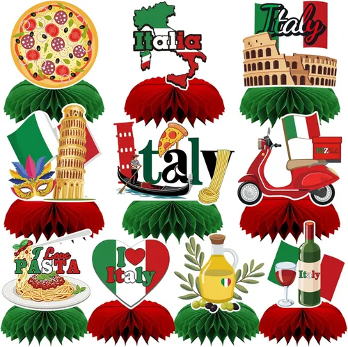 Vista 9 de 10 piezas de decoraciones de fiesta de discoteca de los años 70, centros de mesa de nido de abeja de los años 70 para temática retro, suministros