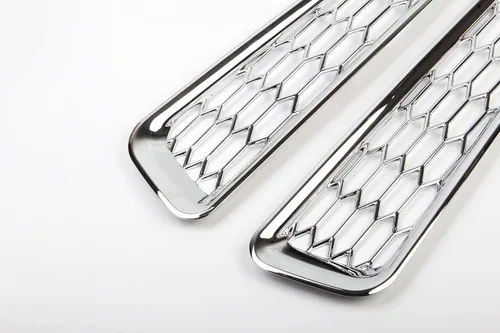 Vista 3 de Parachoques delantero parte inferior antiniebla Ventilación cromada nido de abeja Cubierta para Ford F150 Raptor 2015-2020 Accesorios