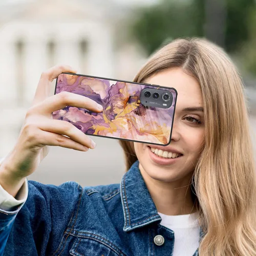 Vista 159 de Funda para Motorola Moto Edge 2022, cubierta trasera de vidrio templado con protector de pantalla, funda protectora a prueba de golpes para Motorola