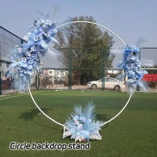 Vista 2 de Wedding Arch Arco para Globos con Base 6.6ft 3.3ft 4.9ft Round Arch Backdrop Stand for Wedding Birthday Party Ceremony Special Festival Backdrop