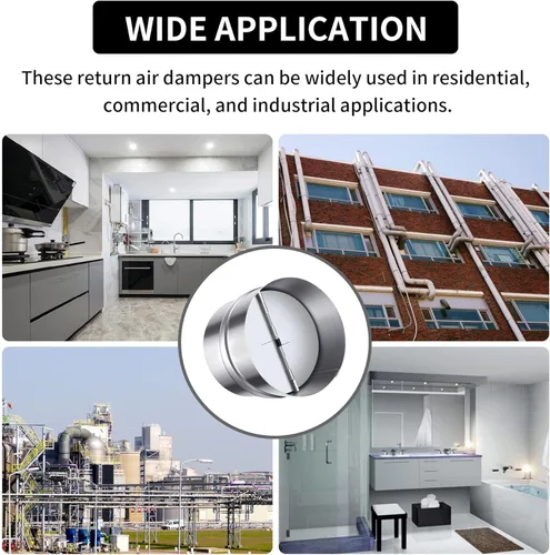 Vista 7 de Amortiguador de corriente trasera de 4 pulgadas, bloqueador de obturador de conducto de ventilación de retroceso, inserto de conducto de reflujo