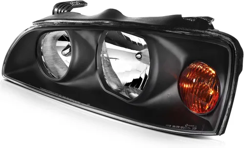 Vista 3 de Par de faros delanteros aptos para Hyundai Elantra 2004-2006, carcasa negra, reflector ámbar, lente transparente HY2503130 HY2502130 Driver and