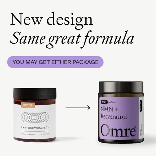 Vista 2 de OMRE Suplemento NMN + Resveratrol 99% de pureza para la energía celular, aumento de NAD+ Suplemento de nicotinamida mononucleótido altamente