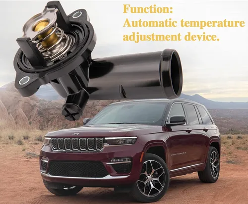 Vista 7 de Carcasa de termostato para Jeep Wrangler 2012-2018 Dodge Durango 2011-2015 2011-2015 Jeep Grand Cherokee reemplaza a 5184651AH 05184651AF