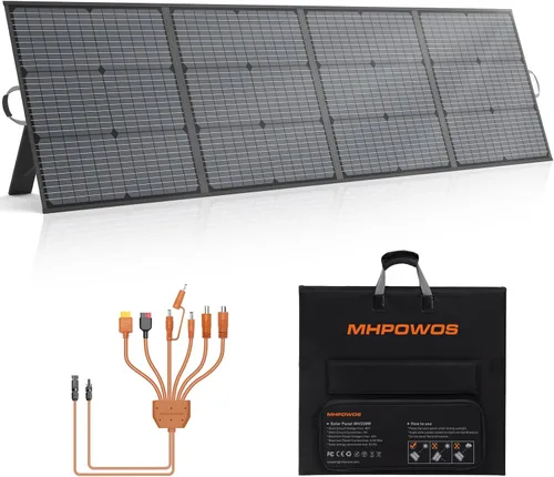 Panel solar portátil de 220 W 40 V monocristalino plegable paneles solares cargador de energía de respaldo, IP67 impermeable duradero para estación