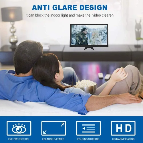 Vista 6 de ZAPION Lupa de pantalla curva 3D compatible con todos los teléfonos inteligentes Amplificador HD de 12 pulgadas, pantalla de aumento para películas