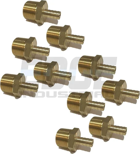 Vista 5 de Manguera de 1/2" ID a 1" macho NPT MNPT recto latón combustible de montaje de aire/agua/aceite/gas/WOG (cantidad 1)