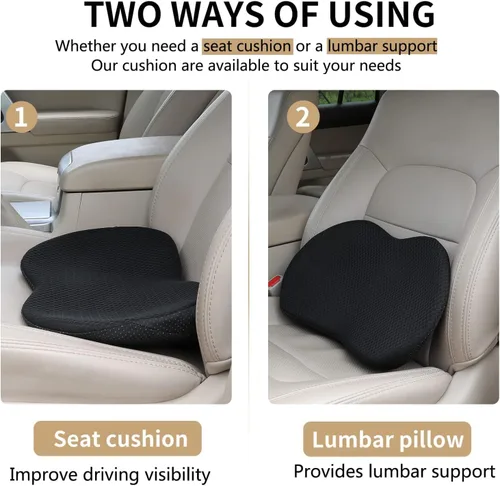 Vista 2 de Livtribe Cojín para asiento de automóvil, almohadilla de espuma viscoelástica para asiento de automóvil, alivio del dolor de ciática y espalda baja
