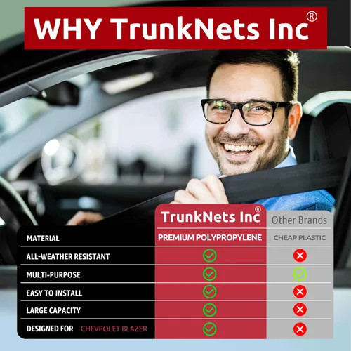 Vista 5 de Red de carga elástica de malla para maletero compatible con - Organizador y almacenamiento de maletero premium - Red de equipaje para crossover