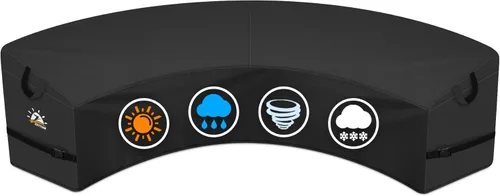 Vista 12 de Zettum Funda seccional en forma de L para exteriores, funda de sofá modular 600D para patio, fundas impermeables para muebles de patio para sofá