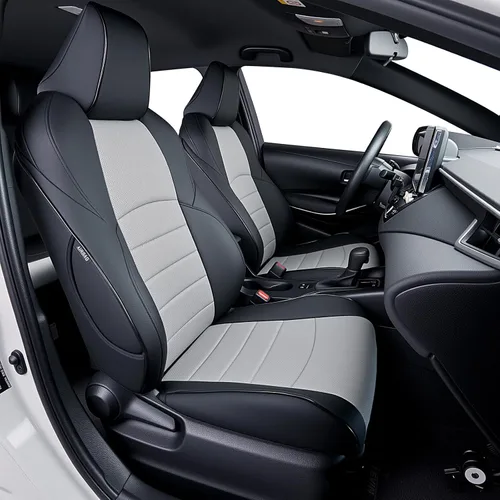 Vista 17 de HKZ Funda de asiento especial personalizada para Toyota Corolla (Beige, 2014-2019 Corolla L LE Eco XLE Sedan)