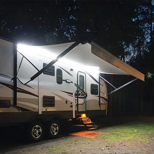Luces de toldo para vehículos recreativos Lrimauix, luces de toldo de camping blancas de 16.4 pies 12V, iluminación de tira LED para toldo