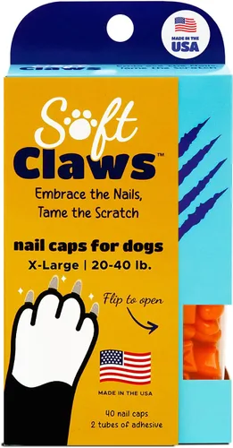 Vista 13 de Soft Claws Tapas de uñas para perros con diseño antideslizante, fabricadas en Estados Unidos, 40 cubiertas de uñas para perros para una protección