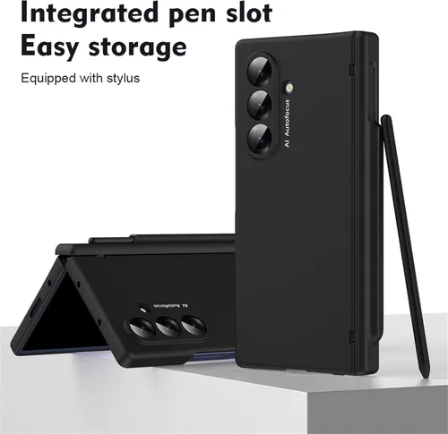 Vista 6 de Z Fold 7 - Funda para Samsung Galaxy Z Fold 7 2025 con protección de lente y lápiz capacitivo, protección completa para Samsung Galaxy Z Fold 7 2025
