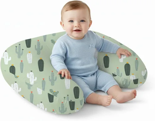 Vista 24 de Little Grape Land - Almohada de lactancia para bebés, de apoyo, alimentación con biberón, tiempo boca abajo, con funda lavable a máquina y relleno
