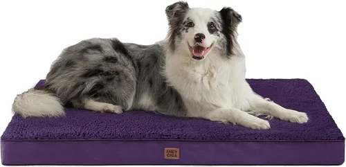 Vista 20 de EHEYCIGA Camas ortopédicas XXL para perros jumbo con funda extraíble lavable para jaula, gris, 47 x 29 pulgadas