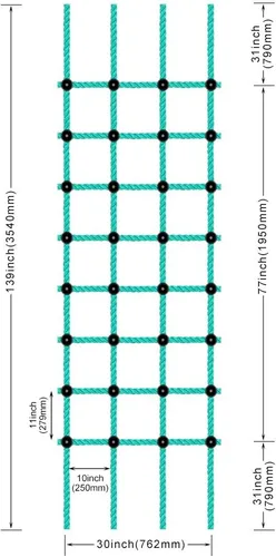 Vista 2 de BeneLabel Red de carga de escalada, red de escalada interior, red de correas de carga al aire libre, red de carga militar de escalada, escalera