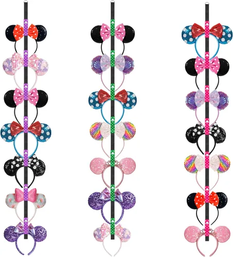 3 Piezas Soportes para Orejas de Ratón, Organizador de Diademas con Orejas de Ratón, Soporte de Exhibición y Almacenamiento para Diademas, Estante