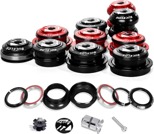 BUCKLOS 1-1/8 Auriculares de Bicicleta MTB Sin Rosca 34 44 44-50.6 44-55 44-56 41.8-52mm, Caja de Dirección con Rodamientos Sellados Dobles para