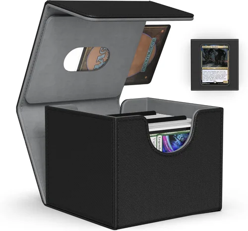 Vista 48 de Caja de almacenamiento de cartas ZLCA para cartas de intercambio, caja de cubierta de baraja MTG Commander con capacidad para más de 120 cartas