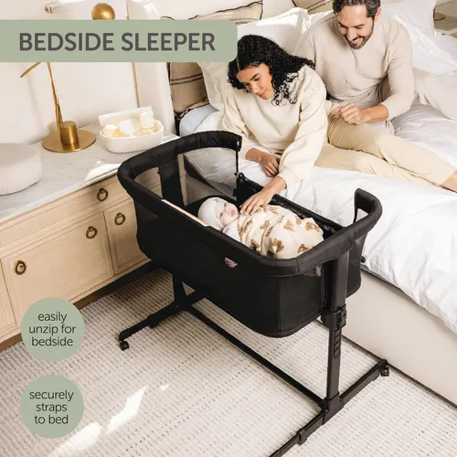 Vista 4 de KoolerThings 3 en 1 cuna/moisés para bebé, cama junto a la cama y parque infantil, fácil de plegar y portátil (Negro) - KoolaBaby (cuna de malla)