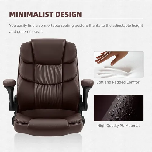 Vista 4 de YAMASORO Silla de oficina ejecutiva, silla ergonómica con soporte lumbar, cómodas sillas de escritorio para computadora, brazos abatibles y ruedas
