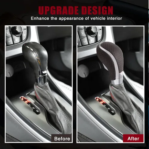 Vista 2 de Pomo de cambio automático de marcha: Reemplazo de pomo de cambio de cuero para Buick Verano Regal GM Opel Insignia Vauxhall 2009-2013 Palanca