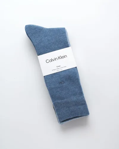 Vista 2 de Calvin Klein - Calcetines para hombre, paquete de 4 unidades, con estampado de diamante, a media pantorrilla