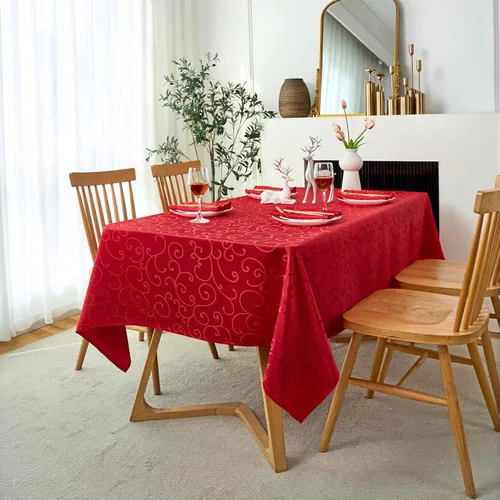 Vista 26 de Marina Decoration Mantel jacquard resistente al agua, grueso, elegante, de lujo, de lujo, con ramas de damasco, decorativo, para el hogar, cocina