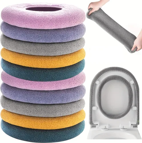 Vista 11 de Cuarto de baño suave más grueso calentador elástico lavable paño inodoro cubierta almohadillas ()